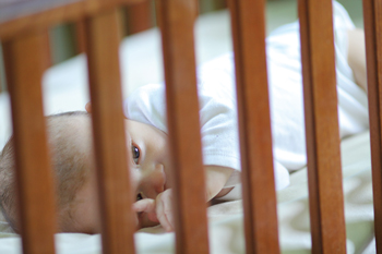 Baby in a crib